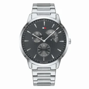 Szara tarcza chronografu 1710385 na stalowej bransolecie 20 mm – zdjęcie główne