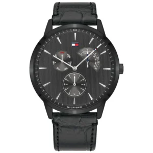 Czarna tarcza z subtarc­zami 1710388 i brązowy pasek 22 mm – zdjęcie główne