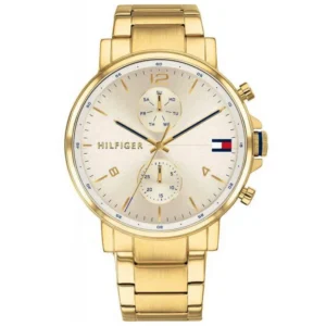 Złota tarcza sunburst Daniel 1710415 na mesh bransolecie 22 mm – zdjęcie główne