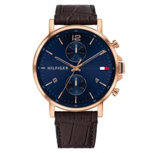 Niebieska tarcza sunburst 1710418 z pasek krokodyla 20 mm – zdjęcie główne