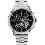 Czarna tarcza 1710477 z trzema subtarc­zami i stalową bransoletą 21 mm – zdjęcie główne