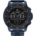 Czarna tarcza day-date 1710493 na niebieskiej bransolecie 24 mm – zdjęcie główne