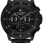 Czarna skeleton tarcza Ø50 mm 1710494 z stalową bransoletą 24 mm – zdjęcie główne