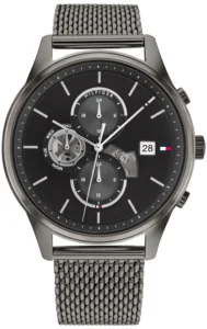 Grafitowa tarcza open-heart 1710506 ze stalową bransoletą mesh 21 mm – zdjęcie główne