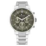 Zegarek Tommy Hilfiger Tyson 1710587 z zieloną tarczą i stalową bransoletą. – zdjęcie główne