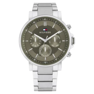 Zegarek Tommy Hilfiger Tyson 1710587 z zieloną tarczą i stalową bransoletą. – zdjęcie główne