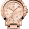 zegarek damski Tommy Hilfiger 1781396 różowe złoto biała tarcza bransoleta mesh – zdjęcie główne