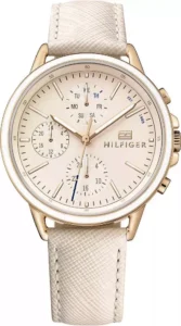 Damski zegarek Carly 1781789 z białą tarczą i stalową bransoletą.