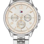 Beżowo-srebrna tarcza z meshową bransoletą – zdjęcie główne