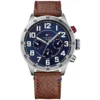 Zegarek męski Tommy Hilfiger Trent 1791066 granatowa tarcza brązowy pasek skórzany – zdjęcie główne