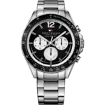 Zegarek męski Tommy Hilfiger Luke 1791120 czarna tarcza stalowa bransoleta chronograf – zdjęcie główne