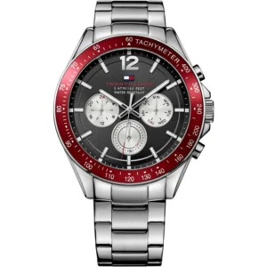 Zegarek męski Tommy Hilfiger 1791122 czerwony bezel tachymetr chronogra – zdjęcie główne