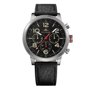 Czarny zegarek z różowozłotymi akcentami – zdjęcie główne