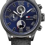 Granatowy chronograf ze skórzanym paskiem – zdjęcie główne