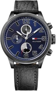 Granatowy chronograf ze skórzanym paskiem – zdjęcie główne