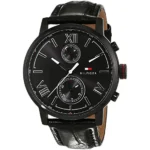 Zegarek męski Alden 1791310 chronograf czarna tarcza skórzany pasek – zdjęcie główne