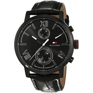 Zegarek męski Alden 1791310 chronograf czarna tarcza skórzany pasek – zdjęcie główne