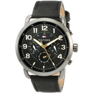 Zegarek męski Tommy Hilfiger Briggs 1791426 czarny gumowy pasek stalowa koperta – zdjęcie główne