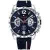 Zegarek męski Tommy Hilfiger Decker 1791476 granatowa tarcza tachymetr pasek z tworzywa – zdjęcie główne