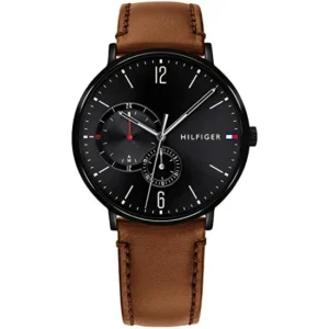 Zegarek męski Brooklyn 1791510 czarna powłoka saffiano pasek czarna tarcza – zdjęcie główne