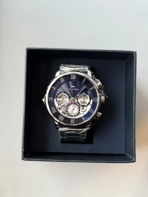 Granatowa tarcza open-heart 1710569 ze stalową bransoletą 22 mm – zdjęcie 4