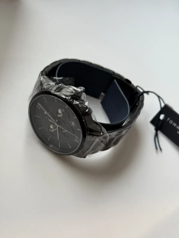Czarny chronograf Evan 1710410 Ø44 mm na mesh bransolecie PVD czarny 22 mm – zdjęcie 3