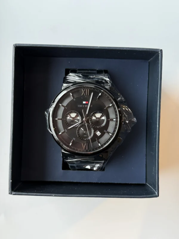 Czarny chronograf Evan 1710410 Ø44 mm na mesh bransolecie PVD czarny 22 mm – zdjęcie 4