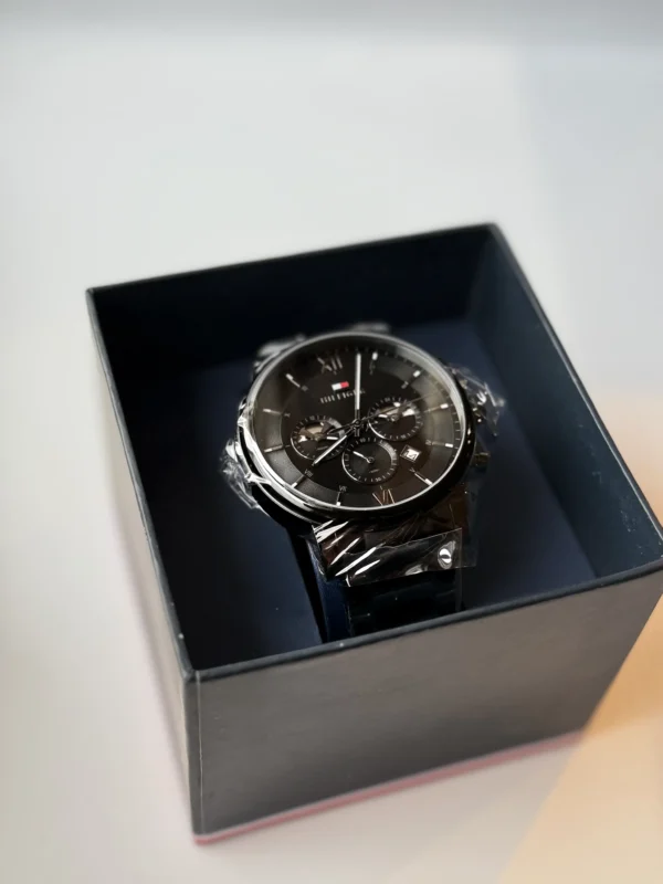 Czarny chronograf Evan 1710410 Ø44 mm na mesh bransolecie PVD czarny 22 mm – zdjęcie 6