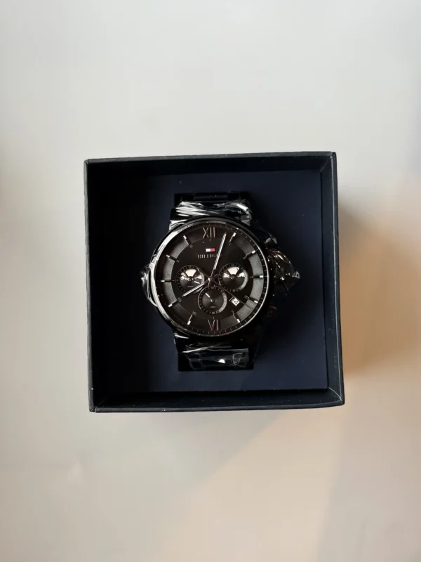 Czarny chronograf Evan 1710410 Ø44 mm na mesh bransolecie PVD czarny 22 mm – zdjęcie 7