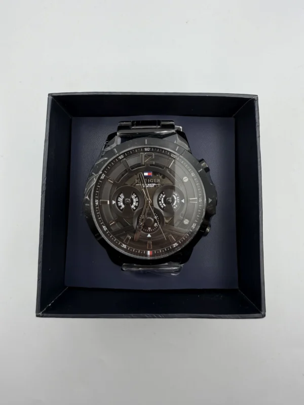 Czarna skeleton tarcza Ø50 mm 1710494 z stalową bransoletą 24 mm – zdjęcie 4