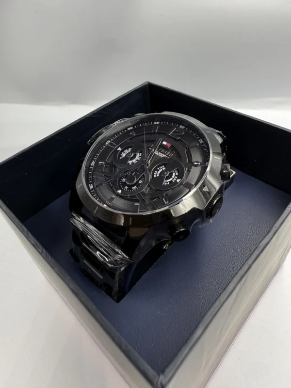 Czarna skeleton tarcza Ø50 mm 1710494 z stalową bransoletą 24 mm – zdjęcie 5