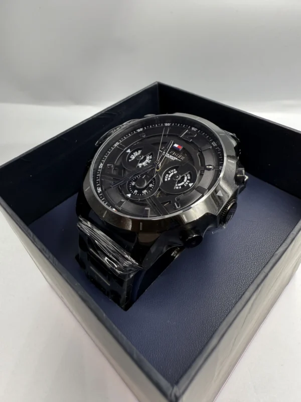 Czarna skeleton tarcza Ø50 mm 1710494 z stalową bransoletą 24 mm – zdjęcie 6