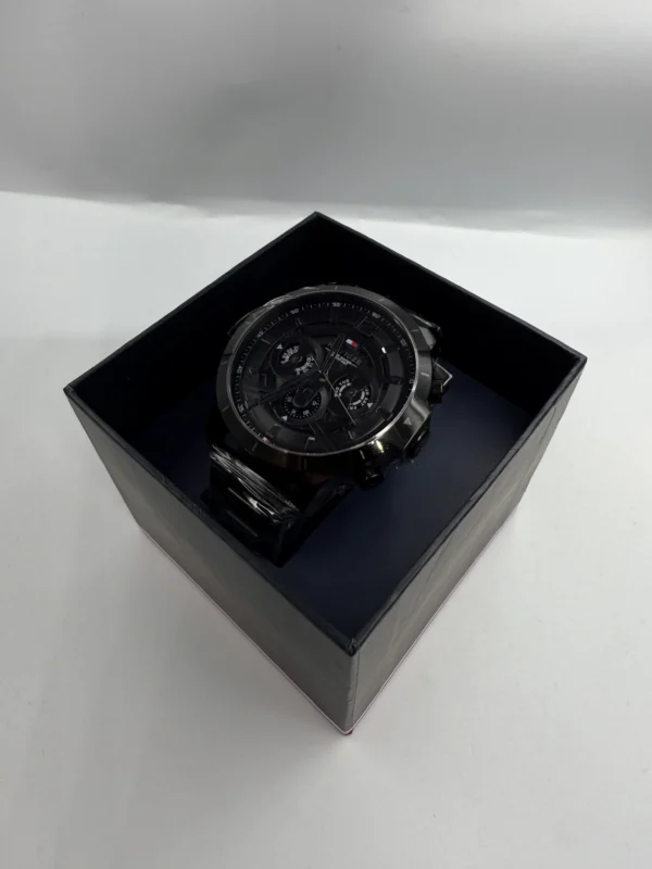 Czarna skeleton tarcza Ø50 mm 1710494 z stalową bransoletą 24 mm – zdjęcie 7