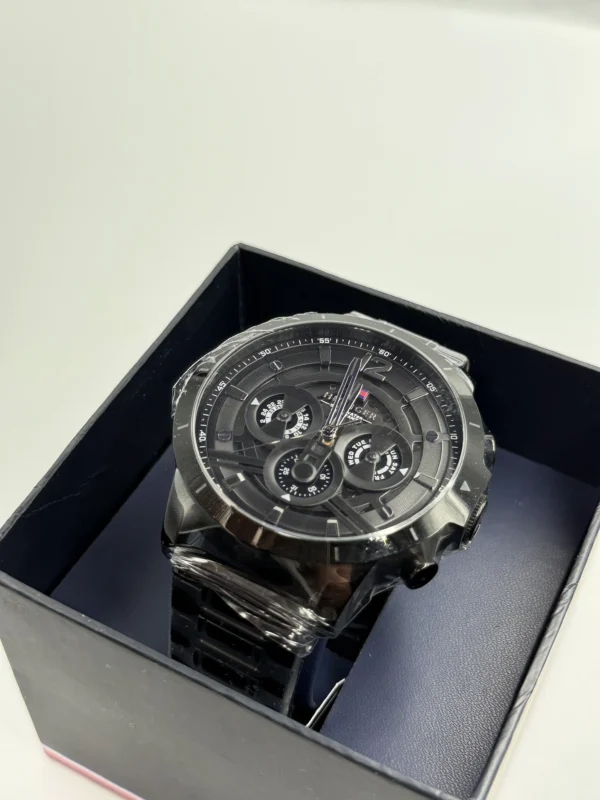 Czarna skeleton tarcza Ø50 mm 1710494 z stalową bransoletą 24 mm – zdjęcie 10