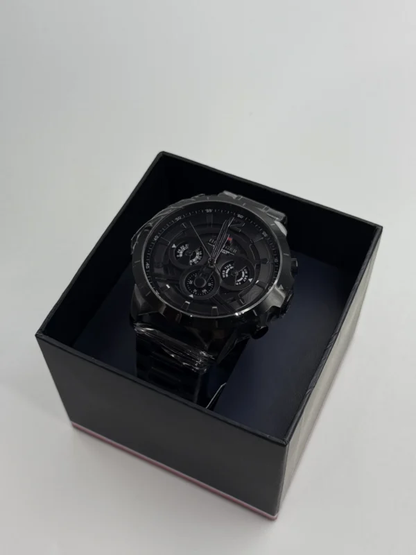 Czarna skeleton tarcza Ø50 mm 1710494 z stalową bransoletą 24 mm – zdjęcie 9