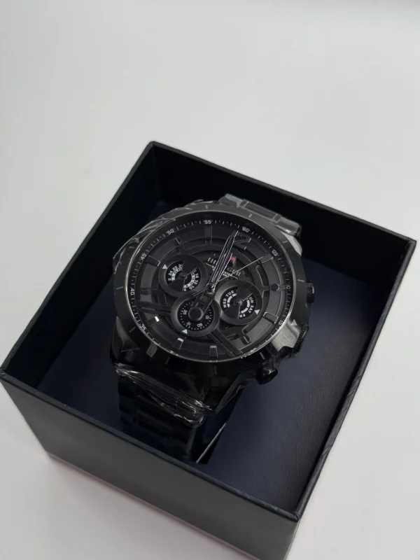 Czarna skeleton tarcza Ø50 mm 1710494 z stalową bransoletą 24 mm – zdjęcie 8