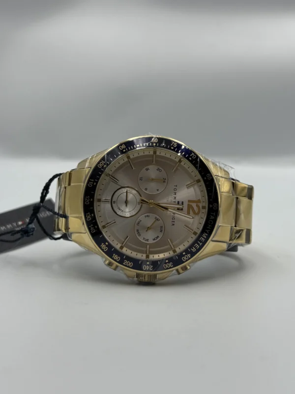 Zegarek męski Tommy Hilfiger Luke 1791121 złota koperta biała tarcza tachymetr chronograf – zdjęcie 7