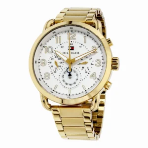Złoty zegarek męski Tommy Hilfiger Briggs 1791455 Ø46 mm biała tarcza – zdjęcie główne