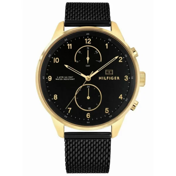 Tommy Hilfiger Chase 1791580 Ø44×50×10 mm czarna tarcza – zdjęcie główne