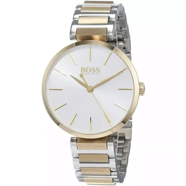 Elegancki damski zegarek Hugo Boss 1502417 z kopertą ze stali nierdzewnej PVD srebrno-złotej o średnicy 36mm – zdjęcie główne