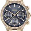 Elegancki damski zegarek Hugo Boss Hera 1502566 z kopertą PVD różowe złoto o średnicy 34mm – zdjęcie główne