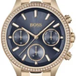 Elegancki damski zegarek Hugo Boss Hera 1502566 z kopertą PVD różowe złoto o średnicy 34mm – zdjęcie główne