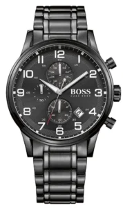 Męski zegarek Hugo Boss Aeroliner 1513180 z czarną kopertą ze stali o średnicy 44mm – zdjęcie główne