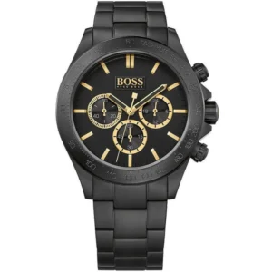 Męski zegarek Hugo Boss Chronograph 1513278 z czarną kopertą o średnicy 44mm – zdjęcie główne