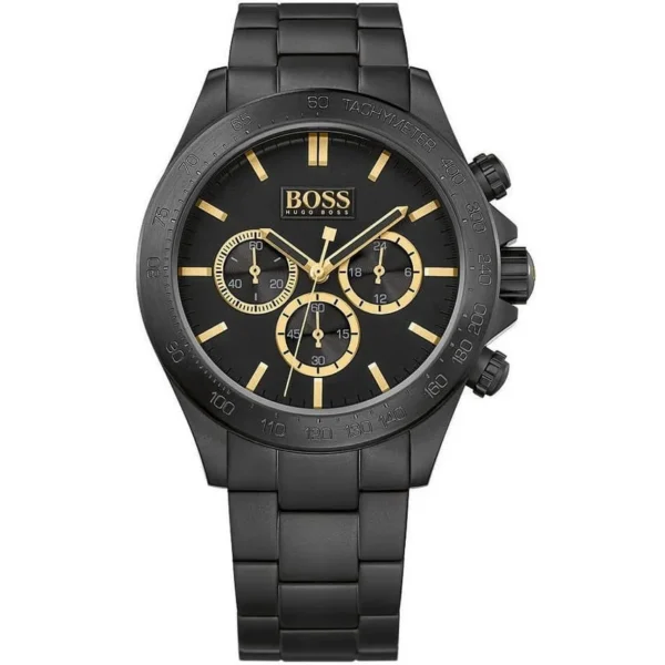 Męski zegarek Hugo Boss Chronograph 1513278 z czarną kopertą o średnicy 44mm – zdjęcie główne