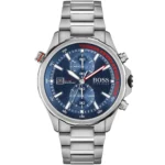 Męski zegarek Hugo Boss Globetrotter 1513823 ze stalową kopertą o średnicy 46mm – zdjęcie główne