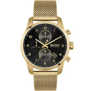 Męski zegarek Hugo Boss Skymaster 1513838 ze złotą kopertą o średnicy 44mm – zdjęcie główne