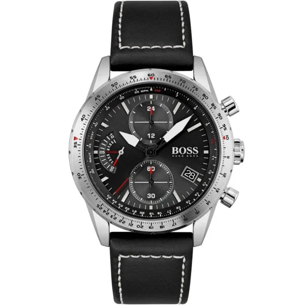 Męski zegarek Hugo Boss Pilot 1513853 ze stalową kopertą o średnicy 44mm – zdjęcie główne