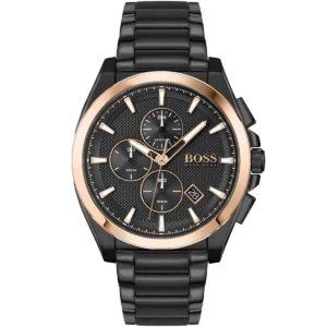 Męski zegarek Hugo Boss Grandmaster 1513885 z kopertą ze stali szlachetnej o średnicy 46 mm w czarno-różowo-złotym PVD – zdjęcie główne
