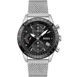 Męski zegarek Hugo Boss Pilot Edition Chrono 1513886 z kopertą ze stali nierdzewnej o średnicy 44 mm – zdjęcie główne